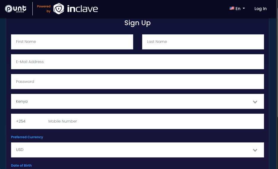 Punt casino desktop registration
